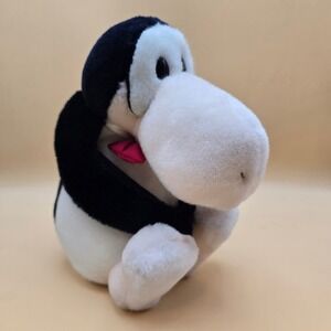 Vintage 1985 Dakin Bloom County Opus the Penguin Plush 8" Red Bow Tie Tuxedo
